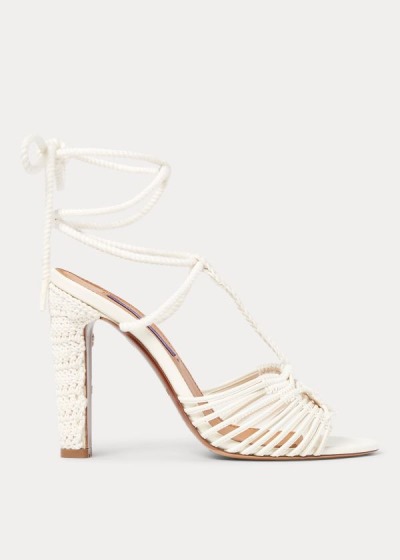 Sandalias Ralph Lauren Mujer Beige - Tenley Cotton-Leather - KTRXS5208